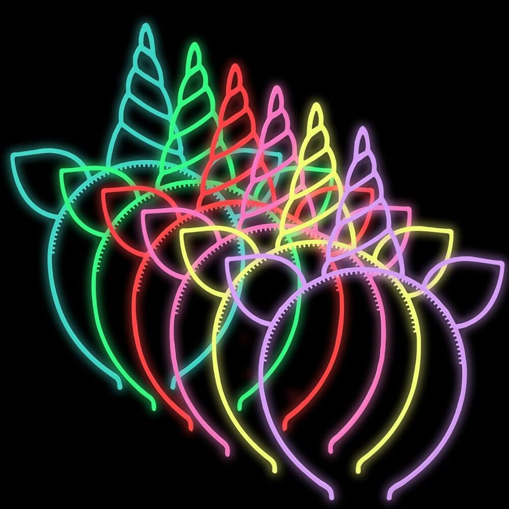 Glow in The Dark Party Supplies Cat Ear Crown Heads for Birthday Party Halloween